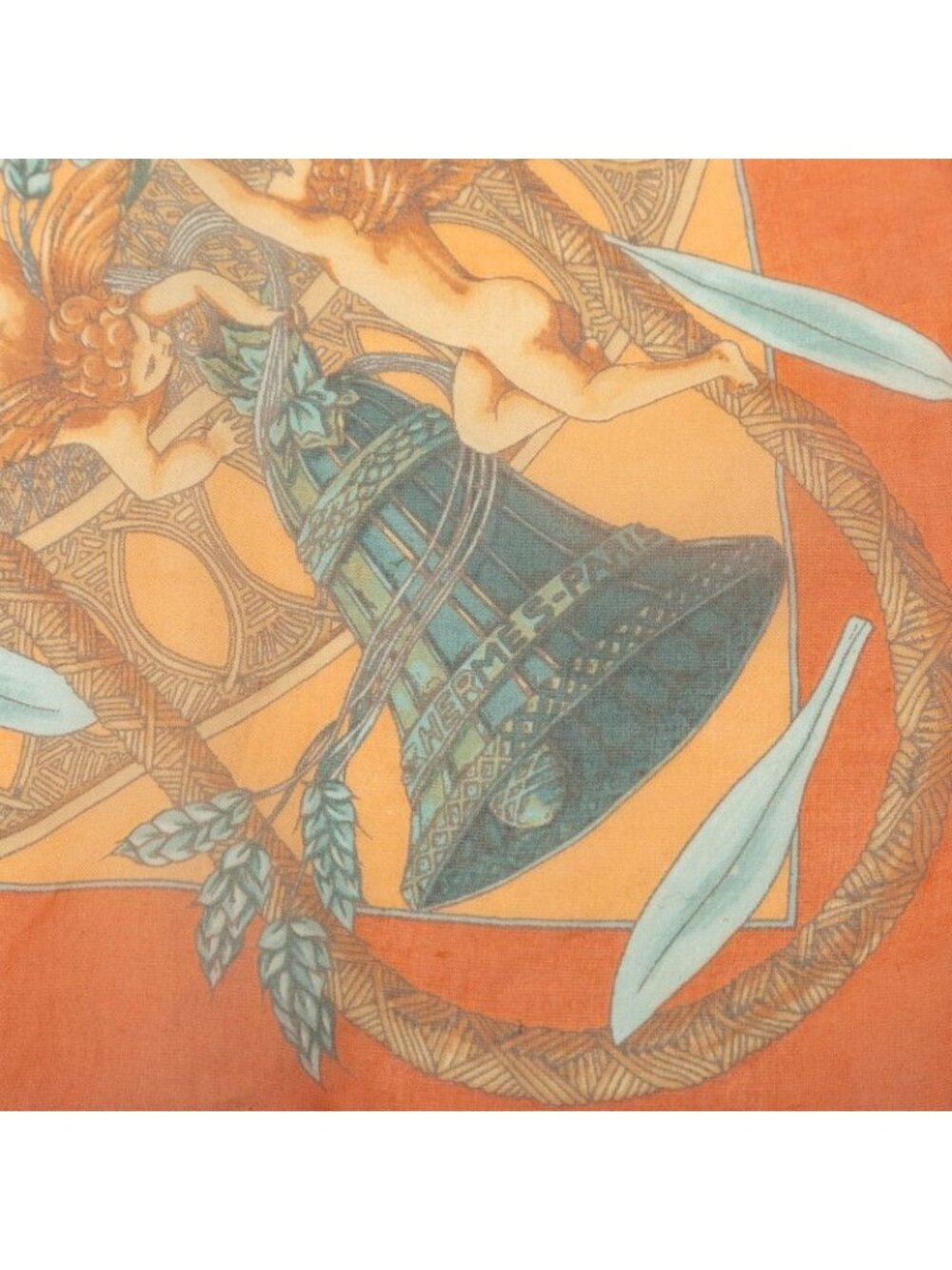 Hermes Carre 45 Amore Amours Scarf Orange Multicolor Silk - Picture 6 of 7